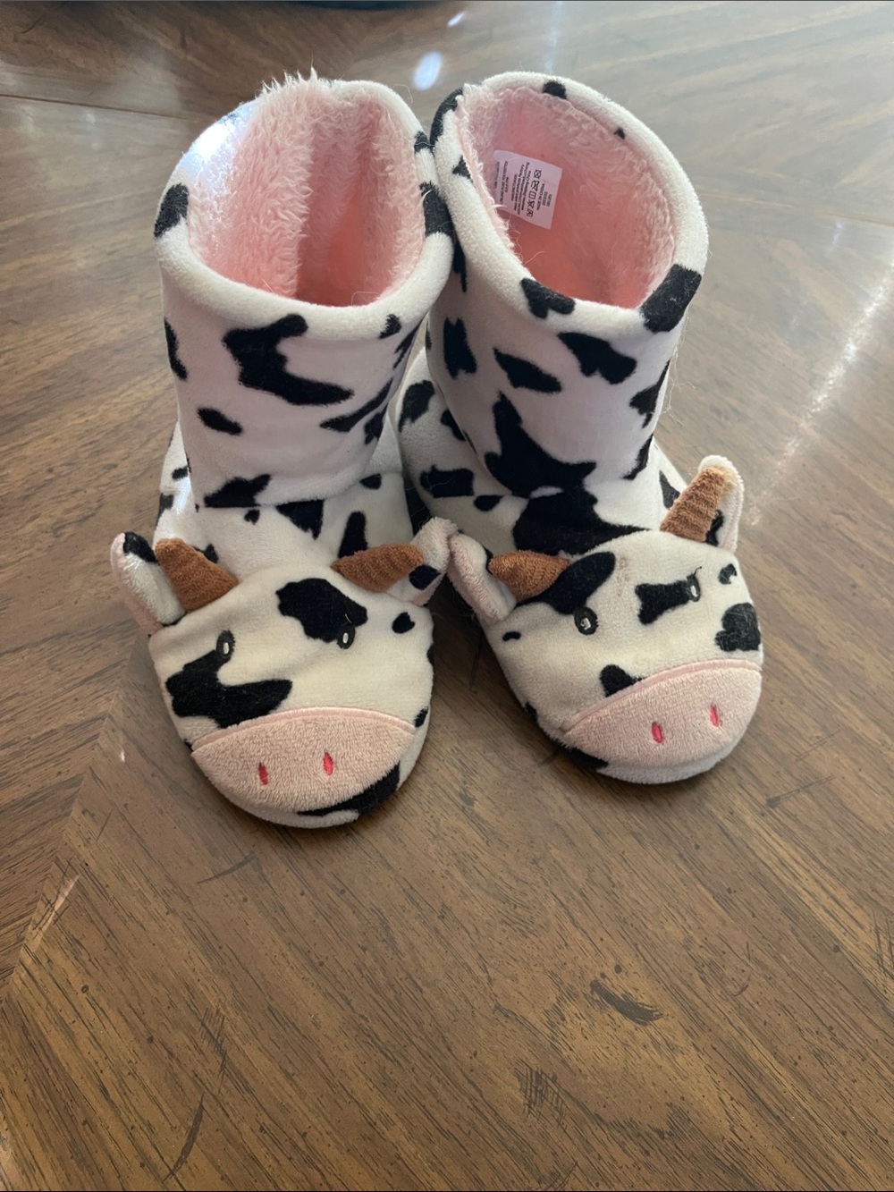 Plush Cow 🐮 Print Kids Slipper Booties